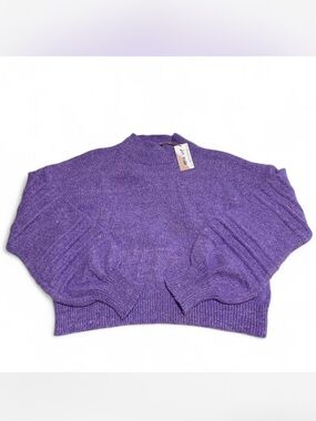 New In Purple Mock Neck Women's Sweater